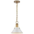 thumbnail image 2 of Nuvo Lighting Outpost 1 Light Large Pendant Matte White with Burnished Brass, 2 of 4
