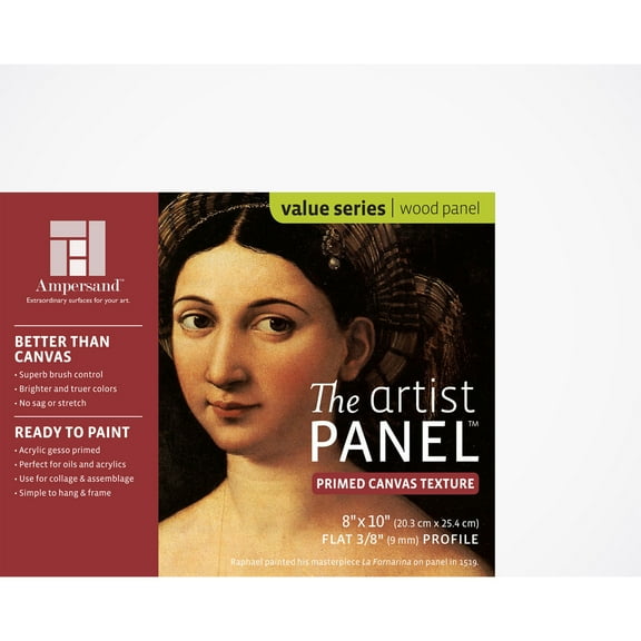 Ampersand Art Artist Panel, Canvas Texture, Uncradled, 3/8" Profile, 8" x 10"