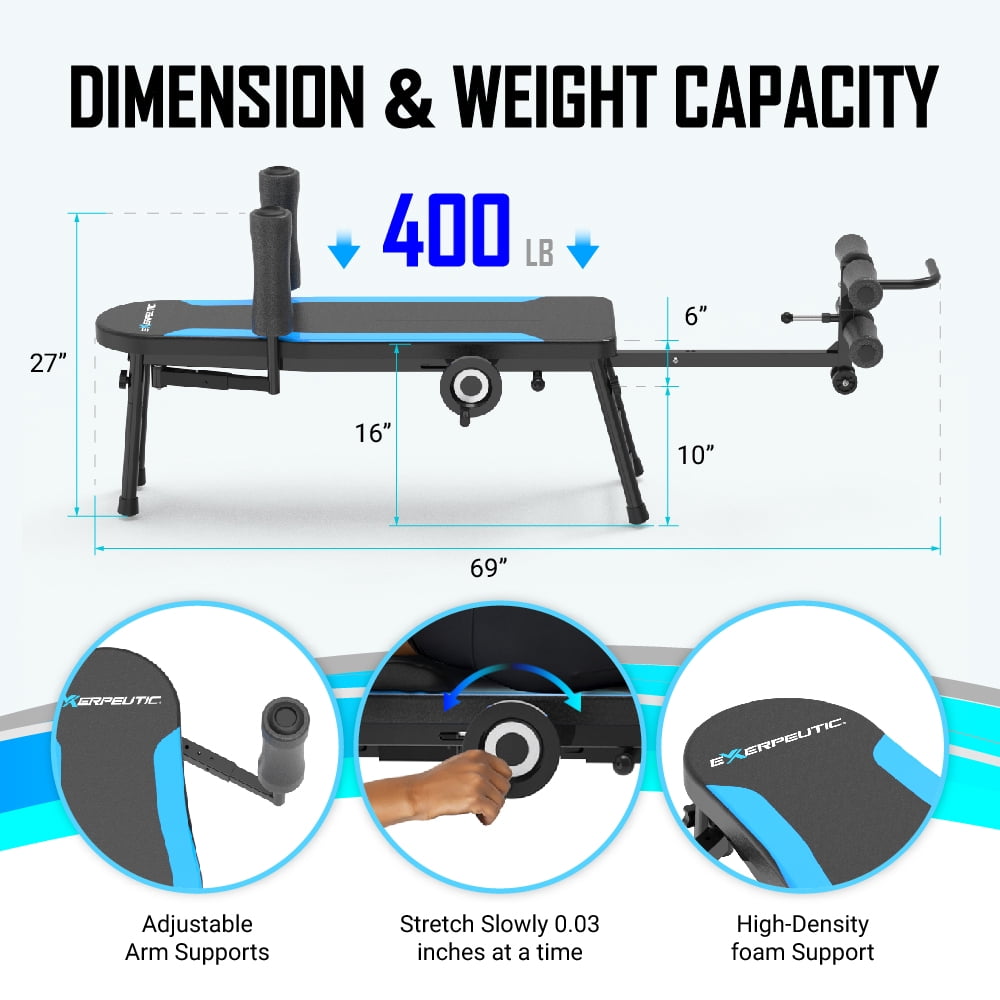 Exerpeutic 100 Back Stretch Traction Table Inversion Alternative with 300 Lbs. Weight Capacity
