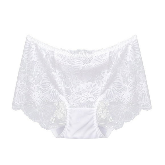 WILLBEST Womens Panties Women Floral Lace High Waist Underwear Full Coverage Panties Mesh Breathable See Through Briefs Soft Stretch Lingerie