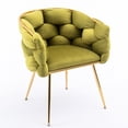 thumbnail image 4 of Olive Green Velvet Chair / Great for Interior Decoration / Smooth Lines and Ornate Appearance, 4 of 6