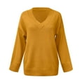 thumbnail image 5 of Oversized Cozy Sweaters for Women Lightweight Casual Relaxed Fit V Neck Basic Solid Color Long Sleeve Stretch Pullover Tops Comfy Soft Fall Clothes, 5 of 5