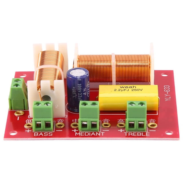 2Pcs 200W 3 Way Audio Speaker Crossover Treble + Midrange + Bass Independent Crossover Speakers Filter Frequency Divider
