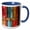 Blue/White, variant on 3drose, India, State of Gujarat, Bhuj, Meghwal. Painted Door Abstract., 15oz Mug