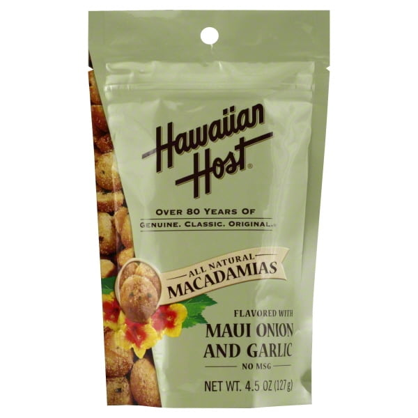 Hawaiian Host Maui Onion & Garlic Macadamia Nuts, 4.5 Oz., 12 Count