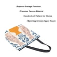 thumbnail image 3 of FORMRS Womens Canvas Tote Bag with Zipper Inner Pocket Shoulder Handbag, Leopards Leaves, 3 of 7