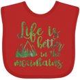 thumbnail image 3 of Inktastic Life's Better Mountains Girls Baby Bib, 3 of 4