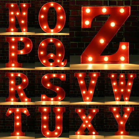 Grtsunsea 9 Inch Red Marquee Letter Lights Led Vintage Circus Style Alphabet Light Up Sign Wedding Party Decoration Walmart Com