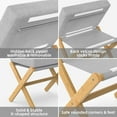 thumbnail image 7 of Bamboohomie Folding Foot Rest Ottoman, Bamboo X-Leg with Padded Cushion, Foldable Stool, Gray, 7 of 7
