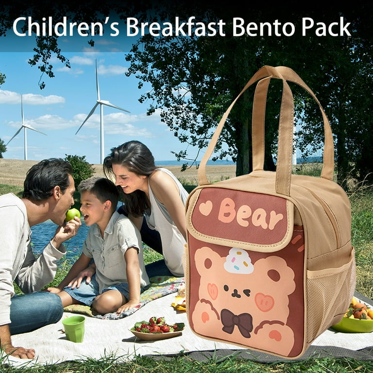 Kawaii Lunch Bag Girl Cute Bear Picnic Thermal Breakfast School