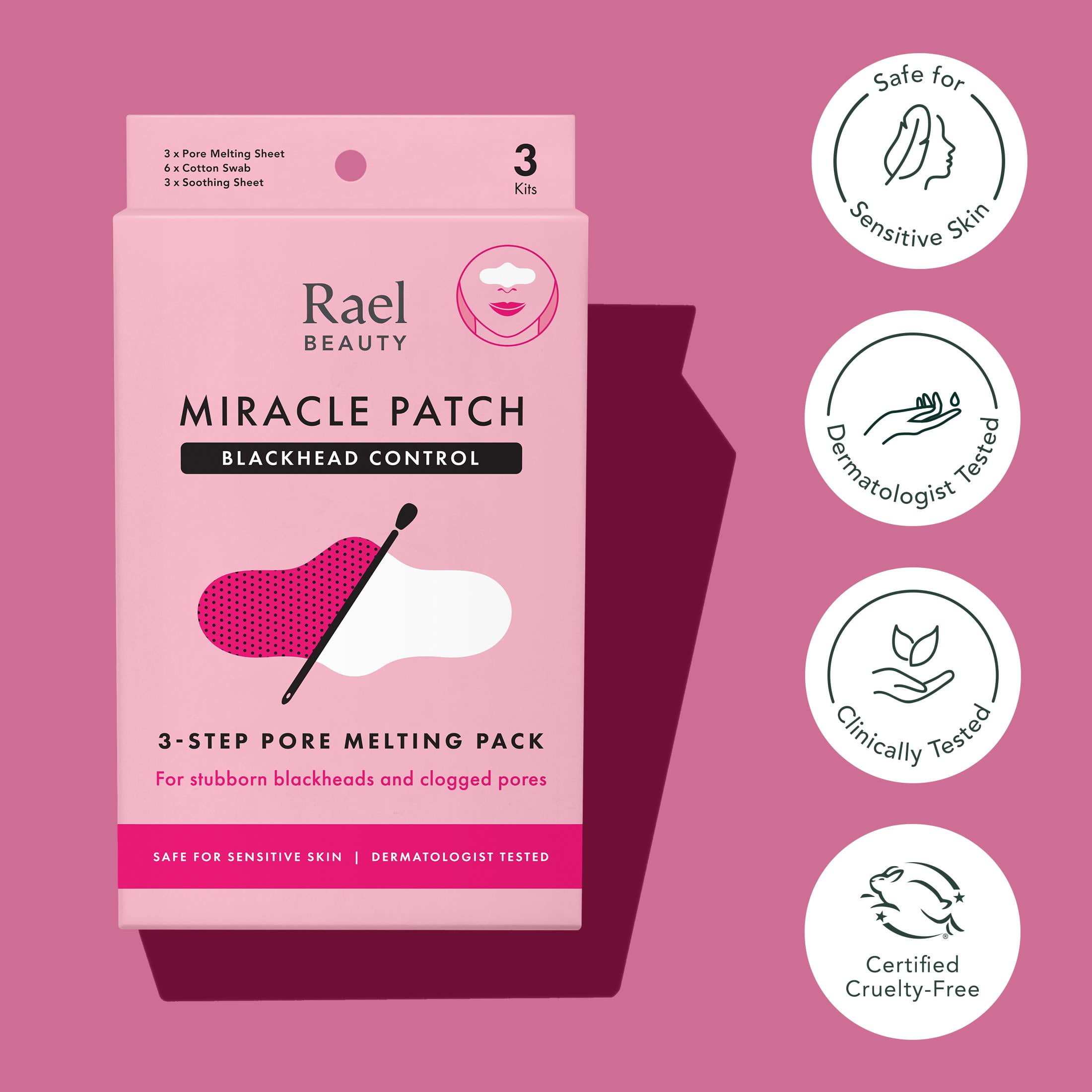 Rael Miracle Patch 3-Step Pore Melting Pack, for Blackheads and Clogged Pores, 3 Count