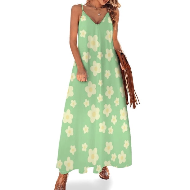 Vestido sin mangas Retro Daisies, vestido de playa, vestidos con mangas largas, vestidos de manga larga, vestido de fiesta de lujo para mujer