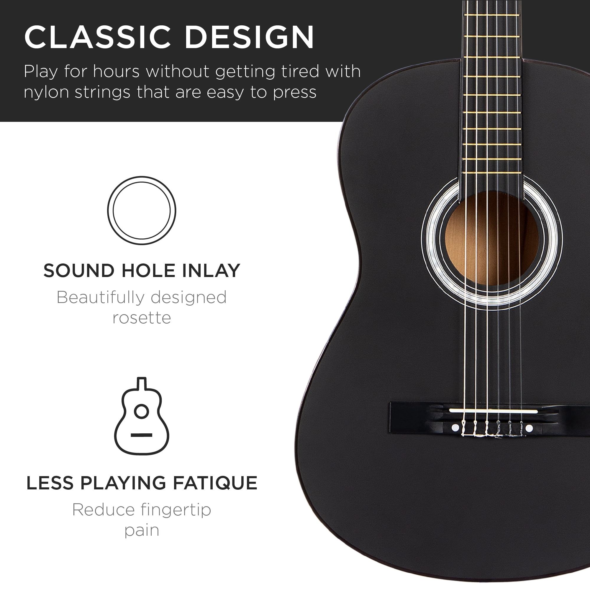 Best Choice Products 38in Beginner Acoustic Guitar Starter Kit w/ Gig Bag, Strap, Extra Strings - Black