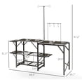 thumbnail image 3 of Portable Camp Kitchen Station, Adjustable Camping Table with LED Light Stand for Outdoor Cooking, 3 of 11