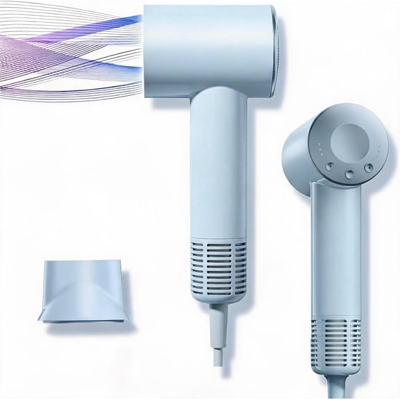 Dual Voltage Hair Dryer with 200M Negative Ions High-Speed Drying Portable Design Baby Blue