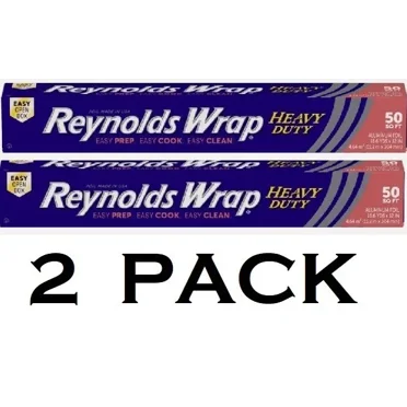 2x Reynolds Wrap Aluminum Foil Heavy Duty Roll 50 Square Feet - NEW - 2 PACK