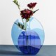 thumbnail image 4 of Elegante jarrón acrílico geométrico azul con detalles florales translúcidos para la decoración moderna de una oficina, 4 of 5