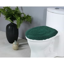 Home Weavers Classy Bathmat Collection 100% Cotton Tufted Bath Rug, Extra Soft and Absorbent Bath Rugs, Machine Wash, bath rug for Bathroom, 18"x18" Lid Cover, Bottle Green