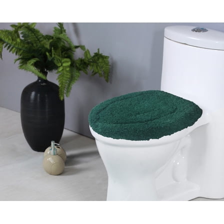 Home Weavers Classy Bathmat Collection 100% Cotton Tufted Bath Rug, Extra Soft and Absorbent Bath Rugs, Machine Wash, bath rug for Bathroom, 18"x18" Lid Cover, Bottle Green