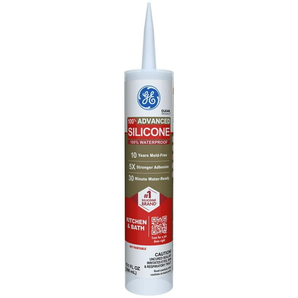Sellador de silicona GE Advanced para cocina y baño, 300 ml, transparente