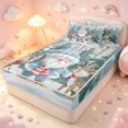 thumbnail image 2 of Manfei Watercolor Santa Claus Zipper Queen Comforter Set with Fitted Sheet and 2 Pillowcases,Snowflake Deer Pine Trees Zipper Bedding Set,Blue Gray,Christmas Reversible,4pcs, 2 of 8
