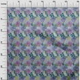 thumbnail image 2 of oneOone Cotton Silk Light Grayish Blue Fabric Florals Fabric For Sewing Printed Craft Fabric By The Yard 42 Inch Wide, 2 of 4