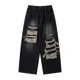 thumbnail image 3 of Pantalones vaqueros retro coreanos Y2K con reparación de agujeros para hombres y mujeres, nuevos pantalones de fregado de pierna ancha y rectos sueltos de estilo americano de calle alta 2023, 3 of 4