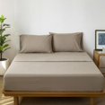 thumbnail image 4 of Bedding Sheet Set Washed Cotton Linen Like Textu Breathable Durable Soft Comfy (Dark Orange Queen), 4 of 5