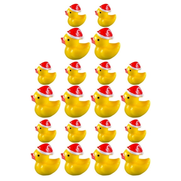 Milisten 20Pcs Tiny Yellow Resin Duck Figurines Christmas Ornament for Home Decor