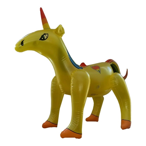 36" Yellow Inflatable Unicorn Fairy Tail Fantasy Party Decoration