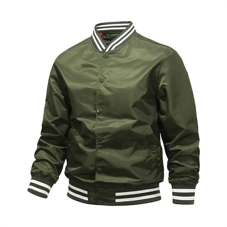 Men s College Jacket Classic Loose Lightweight Cotton Letterman Baseball Jacket M 4XL Walmart