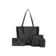 thumbnail image 4 of Bolsa 4 unids/set patrón Litchi mujeres de hombro de mano titular de la tarjeta (negro) Likrtyny Para Estrenar, 4 of 9