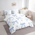 thumbnail image 3 of Castle Fairy Blue Bow Knot Twin Bedding Sets,Love Heart Print Bedding Comforter Set, 3 of 8
