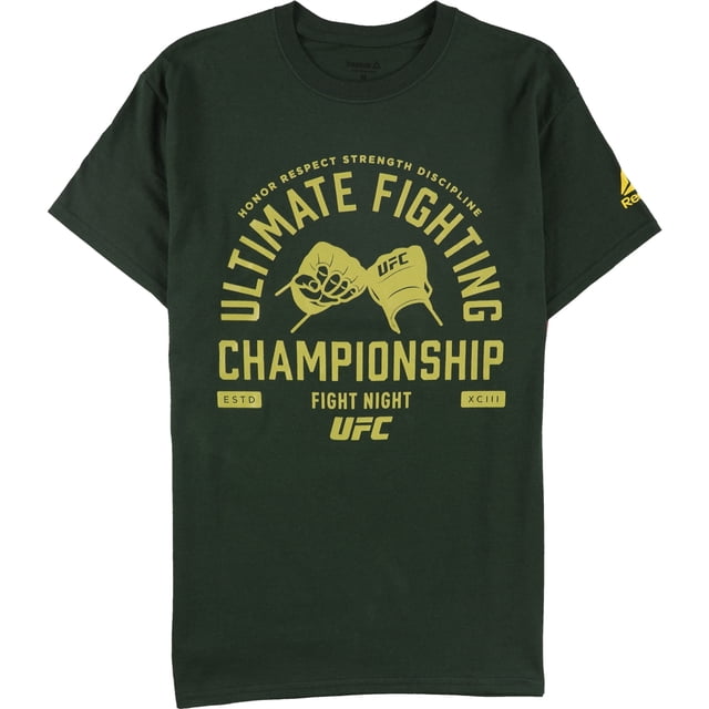 Camiseta gráfica Reebok Fight Night Hands para hombre verde grande