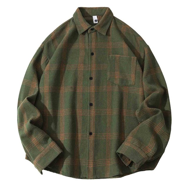 Seeotter Flannel Shirt for Men Cotton Mens Flannel Shirts Long Sleeve Plaid Soft Casual Button Down Shirt Men