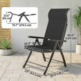 thumbnail image 2 of Ensemble de 2 Chaises Longues Pliantes pour Patio, Chaises de Terrasse d'Extérieur Inclinables à 5 Positions avec Repose-Pieds Rétractable, Maille Respirante et Cadre en Acier, Noir, pour le Bord de la Piscine, la Cour Ou le Camping, 2 of 7