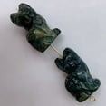 thumbnail image 4 of Adorable! 2 Kambaba Jasper Sitting Cat Animal Beads | 21x14x10mm | Green | 2 Beads, 4 of 8