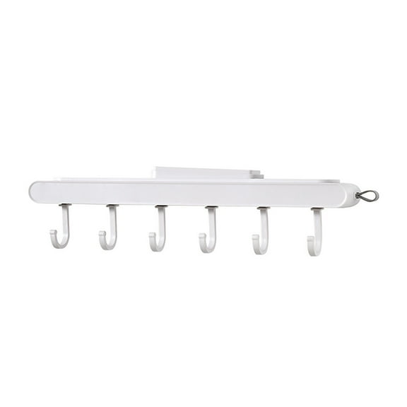 Clearance Hooks under $5 6 Hook Wall Hanging Coat Rack Wall Decor Hat Storage Rack Shelf Hanger White