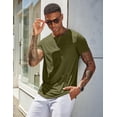 thumbnail image 5 of COOFANDY Men's Crew Neck T-Shirt Short Sleeve Slim Fit Basic Casual Solid Color Tee Shirt with Pocket, 5 of 6