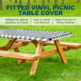 thumbnail image 4 of Sorefy Vinyl Fitted Picnic Table Cover, Checkered Design, Flannel Backed Lining, 30" x 72" Blue, 4 of 8
