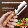 thumbnail image 2 of Zero Snag Wooden Kitchen Tool, 2-in-1 Multifunctional Stainless Steel Vegetable Handle Peeler with Built-in Bottle Opener, Zero Snag Wooden Peeler for Potato, Pumpkin, Papaya (2PCS), 2 of 7