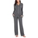 thumbnail image 2 of Pijamas de Satén Gibobby para Mujer Manga Larga Algodón Gris M, 2 of 4