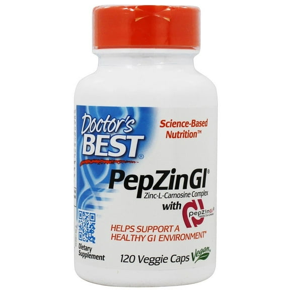 Doctor's Best - Complexe PepZin GI Zinc-L-Carnosine - 120 Gélules Végétariennes