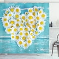 thumbnail image 1 of Ambesonne Garden Shower Curtain, Heart Shaped Daisy, 69"Wx75"L, Sky Blue White, 1 of 3