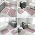 thumbnail image 5 of Paisley and Floral White Pattern Bathroom Rug Set 3 Piece,Non-Slip Bath Mat Set with U-Shaped Contour and Runner Soft Absorbent Washable, 5 of 5