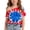 Multicolor, variant on Girls 4th of July Off Shoulder Patriotic Tie Dye Top American Flag Stars Red White Blue Multicolor Short Sleeve Summer Casual Shirt for Kids,Size 13 T