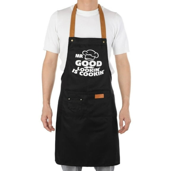 Funny Grilling Apron for Men, Mens Cooking Apron with Three Pockets, Cooking BBQ Grill Chef Apron, Funny Birthday Fathers Day Birthday Gift for Dad Husband Him