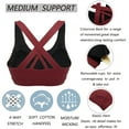 thumbnail image 6 of Women's Seamless Sports Bra Racerback Padded Stretch Fitness Tops Workout Yoga Bras with Removable Bra Pads, 6 of 8