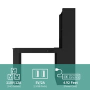 Modern L Shaped Computer Desk with Bookshelf and Hutch, Home Office Corner Study Desk Writing Table with Storage Drawers and LED Light
