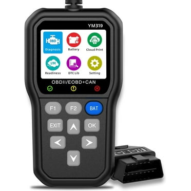 Cloud Printing OBD2 Scanner Battery Tester CAN Diagnostic Scan Tool IPS Color Screen Code Reader Engine Check Fault Light Scanner Car Diagnostic Scan Tools Read Voltage/Life for OBD2 Cars Since 1996
